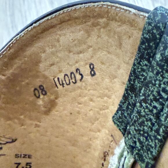 El General Boots Men 7.5 Green Exotic Leather Diamond Patchwork - Picture 8 of 12